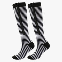 Bas de soutien des jambes à glissière pour femmes Vêtements de sport pour la course, l'infirmière, le voyage en avion Chaussettes de compression élégantes