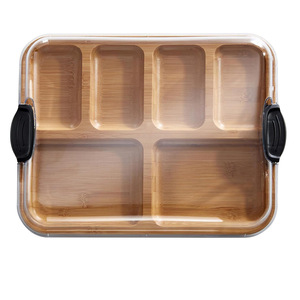 Bamboo Serving <b>Tray</b> 38.1x29x7cm Multi Compartment Food <b>Storage</b> <b>Tray</b> For Residential Use - Product Image 1