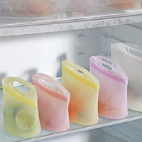 Sacs de conservation alimentaire en silicone réutilisables, étanches, sans BPA, adaptés au congélateur, recyclables, avec fermeture éclair, sacs de conservation écologiques