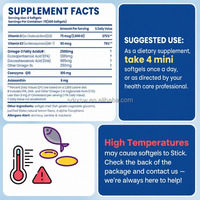 Formule RTG riche en EPA et DHA, huile de poisson oméga 3, vitamine D3 K2, gélules molles avec CoQ10 et astaxanthine