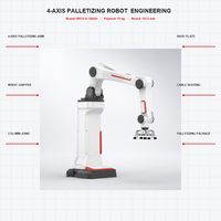 Robot industriel 4 axes EFORT ER15, charge utile de 15 kg, machine de palettisation haute vitesse, entraînement servo-électrique PLC pour la manutention de sacs et de boîtes