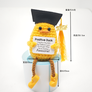 Animaux en peluche en crochet faits main, canard positif tricoté, avec cartes positives, cadeaux <span class=keywords><strong>de</strong></span> Noël pour hommes et femmes - Product Image 5