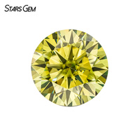 Pierre de Moissanite Starsgem, forme ronde, couleur olive, pierre non montée