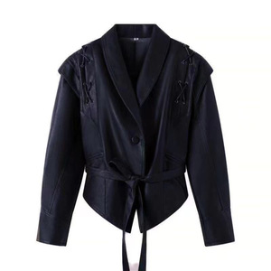 <span class=keywords><strong>Blazer</strong></span> da <span class=keywords><strong>Donna</strong></span> con Collo a Scialle Vintage Giacca Monopetto Cappotto in <span class=keywords><strong>Pelle</strong></span> con Cintura Sehe Fashionbisou - Product Image 5