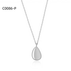 Amy Amy Fashion Pendant Necklace Stainless Steel Water <b>Drop</b> Minimalist Rhodium Plated For Women Everyday Wearing Gift Jewelry - Product Image 1