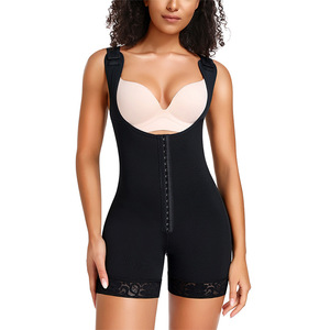 Gaine sculptante intégrale pour femme à poitrine ouverte, avec fermeture éclair à l'entrejambe, bretelles larges, post-partum, contrôle du ventre et effet push-up fessier - Product Image 1