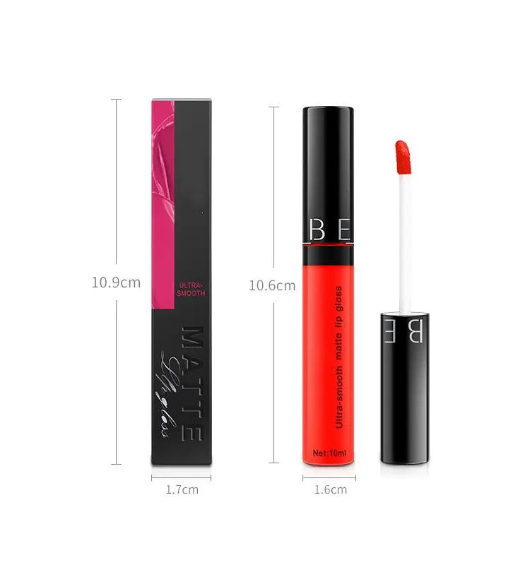 Fonte Fábrica Custom Maquiagem Lip Gloss Fornecedor Líquido Henan Beleza Lip Maquiagem Cosméticos Baixo Preço Atacado Round Tube Velvet