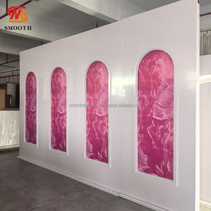 หน้าจออะคริลิคสำหรับงานแต่งงานสีขาวมาร์เวลสีชมพูเรียบเป็นที่นิยมสำหรับงานเลี้ยงวันเกิดสำหรับตกแต่งกิจกรรม - Product Image 3