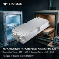 Amplificateur de puissance RF large bande GaN XSPA-03002000-P47 300-2000 MHz 50 W CW 47 dBm Gain 28 V pour le brouillage RF et la contreméasure des drones