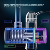 Robinet d'eau chaude électrique instantané avec affichage numérique, double usage eau chaude/froide, chauffage rapide en trois secondes, 3000W, ABS, utilisation extérieure