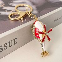 Porte-clés hélicoptère en métal de haute qualité, incrusté de cristaux 3D, thème aviation unique, cadeau souvenir, logo personnalisé