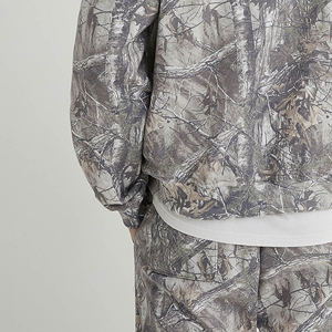 Sudadera con capucha con estampado de camuflaje de algodón 100% para hombre, ropa informal holgada de tela de rizo pesado, Sudadera con capucha Vintage con hombros caídos - Product Image 6