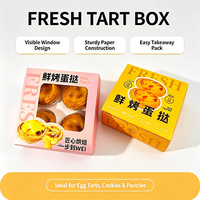 Boîte à tartelettes anti-graisse de qualité supérieure avec fenêtre transparente, en carton alimentaire, pour pâtisseries, protection de la fraîcheur