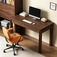 Bureau d'écriture en bois massif avec port de charge USB, table d'étude moderne et simple avec tiroirs pour bureau à domicile
