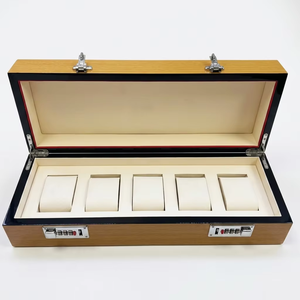 Caja de Madera Rectangular Ecológica de Alto Brillo con Terciopelo para Almohadas, con 5 Ranuras, para Exhibición de Colección y Regalo de Relojes - ¡Gran Oferta! - Product Image 1