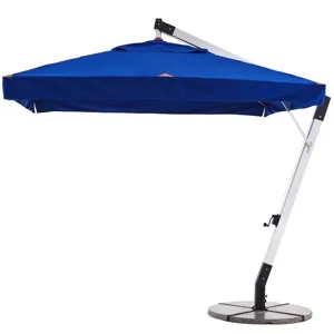13 ft Hoch leistungs starker wind dichter Sonnenschirm im Freien großer quadratischer freitragender Regenschirm mit Fransen
