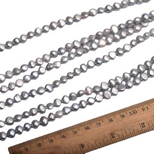 Perles d'eau douce naturelles baroques de 40 cm 5 mm, collier DIY, perles semi-finies à deux faces, légères, pour la création de bijoux - Product Image 5