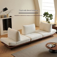 Canapé pivotant multifonctionnel pour salon, style vintage minimaliste moderne, cadre en bois, revêtement en chenille