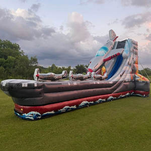 Toboggan aquatique gonflable géant en forme de bateau pirate pour l'extérieur, toboggan aquatique Black Pearl avec souffleur d'air - Product Image 4