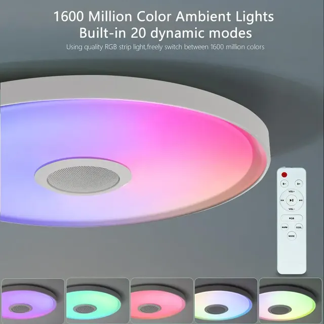 LED Smart AC Powered Ceiling Lamps RGB APP Remote Control Dimming Modern Home Lighting Music Light Speaker Living Room Bedroom