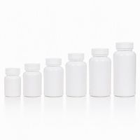 Bouteille en plastique blanche personnalisée avec logo, 20 ml-200 ml, bouteille en plastique HDPE pour capsules de vitamine C avec bouchon à vis