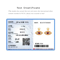 FUAMAY S925 argent Sterling simple œil mal boucle d'oreille coloré Zircon Piercing Cartilage boucles d'oreilles