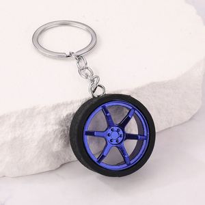 Porte-clés de voiture en alliage tendance, mini-rotateur de pneu, pendentif de chaîne de moyeu de roue 3D, accessoires promotionnels - Product Image 4