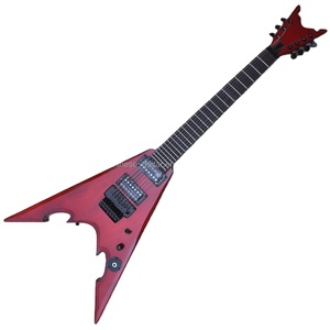 Flyoung Red Flying V Shape Guitar Điện 7 Dây Guitar Điện OEM Guitar - Product Image 1