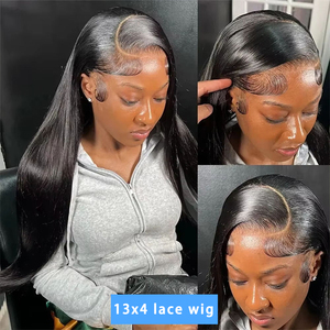 Peluca frontal de encaje transparente HD 13x4 de 40 pulgadas, pre-arrancada, sin pegamento, lisa como un varón, de cabello virgen Remy brasileño sin procesar para mujeres afroamericanas. - Product Image 3
