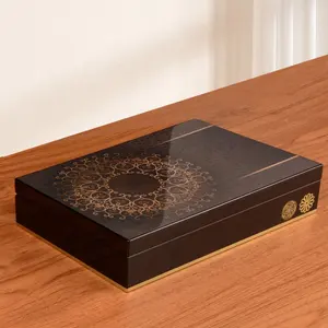Оптовая продажа, популярная деревянная коробка для ювелирных изделий, многоразовая коробка-органайзер для подарочной упаковки еды, коробка для шоколада с датой