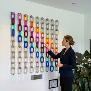 The Handmade Collection Resin Chain Wall Sculpture Fashion Multicolor Irregular Shape <b>Art</b> Decor Piece - Product Image 1