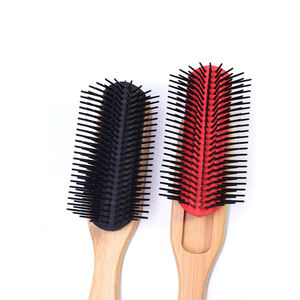 <span class=keywords><strong>Denman</strong></span>-<span class=keywords><strong>cepillo</strong></span> de pelo rizado con mango de bambú Natural, Logo personalizado, 9 filas, desmontable, <span class=keywords><strong>precio</strong></span> de fábrica - Product Image 5