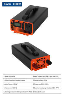 Onduleur à onde sinusoïdale pure 12V 220V 10000w 10Kw LCD Display Car Power Converter Monophasé 1300 1800 2200 2700 3300 5000w Peak - Product Image 3