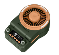Ventilateur de bureau carré rechargeable, puissant, réglable, portable, pour le camping, avec radio