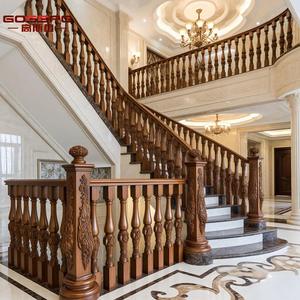 Escalera de ático de madera maciza de roble personalizada moderna, pasamanos de casa entera pintados en francés blanco para Villa, hoteles, apartamentos, directo de fábrica - Product Image 2