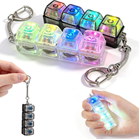 Porte-clés LED sonore personnalisé Anime, carré, mignon, en acrylique, avec bouton-pression anti-stress, étanche, en plastique, cadeau