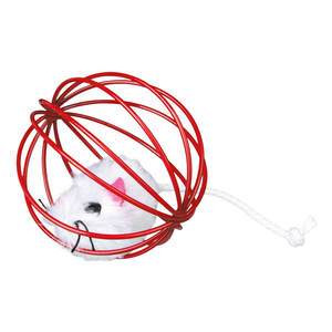 Ensemble de jouets pour souris dans une sphère en fil de fer de 6 cm, balle interactive pour animaux de compagnie avec ficelle - Product Image 1