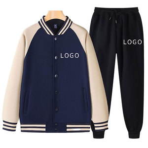 Áo hoodie oversized hợp thời trang mùa đông áo khoác bóng chày Màu nút dài tay thoải mái tùy chỉnh nhóm thời trang giản dị + quần - Product Image 3