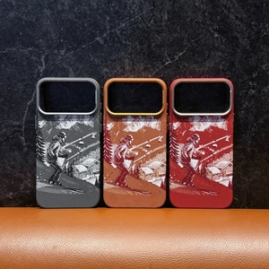 Étui magnétique antichoc en fibre de carbone de haute qualité avec motif pour <span class=keywords><strong>iPhone</strong></span> 17, 15, 16 Pro Max, 17 Air, avec cadre métallique pour appareil photo - Product Image 2