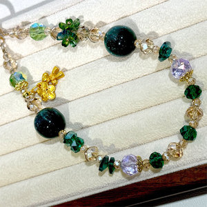 Nuevo Lanzamiento: Cadena para Teléfono Verde <span class=keywords><strong>Bosque</strong></span>, Cordón de Muñeca con Cristales Florales en Tono Esmeralda, Llavero Moderno para Teléfono Móvil/Bolso - Product Image 5