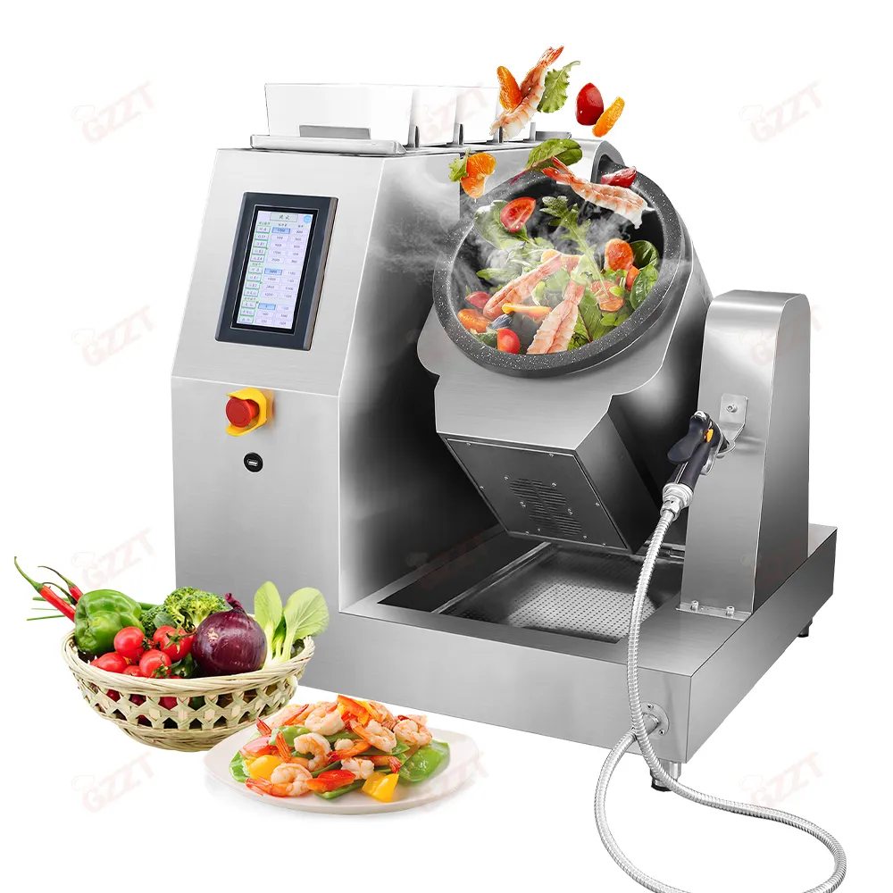 वाणिज्यिक रसोई उपकरण विद्युत बुद्धिमान खाना पकाने वाला रोबोट वॉक स्वचालित भोजन पकाने की मशीन बर्तन