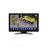 Caméra de recul de voiture 10,1 pouces 1080P 3D 3,5D AHD 360 avec écran tactile IPS, système panoramique AI DMS 360 pour camion et bus