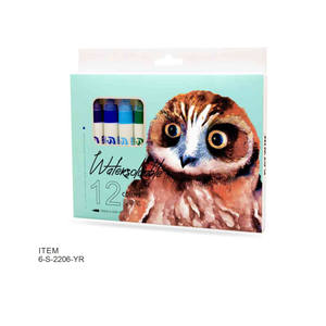 <span class=keywords><strong>Pennarelli</strong></span> a Punta Fine 12 Colori/Un Lato/Con Pennello # 6-S-2206-YR - Product Image 2