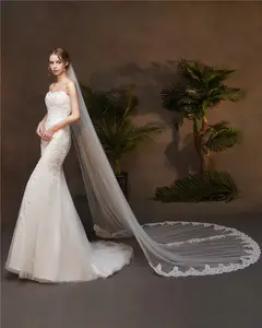 Bride accessories 2021 car bone lace real shot model picture AliExpress new Hongling bridal veil 78