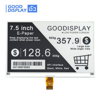 GooDisplay GDEY075T7 Pantalla de Papel Electrónico de 7.5 Pulgadas con 4 Niveles de Gris, 800x480, Actualización Rápida de 1.5s, Módulo de Tinta Electrónica de Bajo Consumo SPI para Raspberry Pi