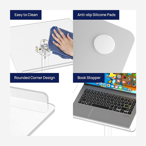 Hiện Đại Rõ Ràng Acrylic Bục Đứng Dễ Dàng Lắp Ráp 23.6 "L X 15.7" W X 42.3 "H Lecterns Pulpits Lớp Học Kệ Trưng Bày Kim Loại Cơ Sở - Product Image 5