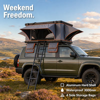 Carpa de Techo Vertical Zentopia, Carcasa Rígida de Aluminio, Impermeable, con Amortiguador de Gas, Oxford, para las Cuatro Estaciones, para 2 Personas, para SUV, Todoterreno