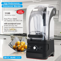 Geavanceerde 2.5L Stille Rustige Blender Vruchtensap Geluiddichte Commerciële Zware Smoothie Blender Met Geluid Proof Cover