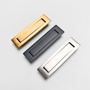 WEKIS Polished Gold Precision Casting Stainless Steel Flush Pull Handle with Hook for Kitchen Workshop Warehouse & Apartment Use - Product Image 4