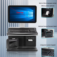 Sistema POS de Pantalla Táctil Dual de 14 Pulgadas, Terminal de Caja Registradora Todo en Uno, Impresora, Lector de Códigos de Barras, NFC, Android/Windows POS, Intel I3